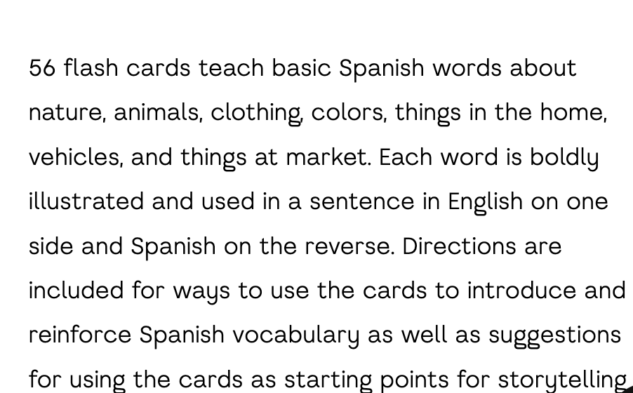 Spanish flash cards